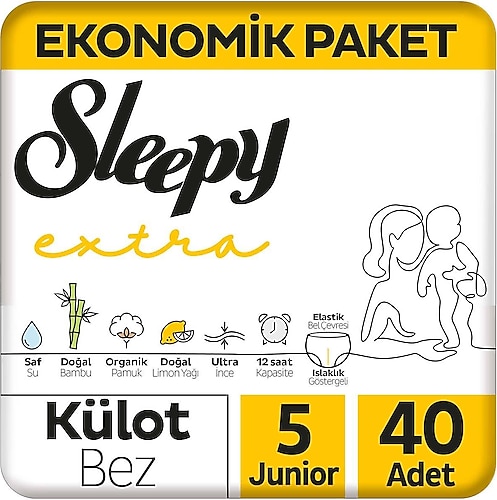Sleepy Extra Günlük Aktivite 5 Numara Junior 40'lı Külot Bez
