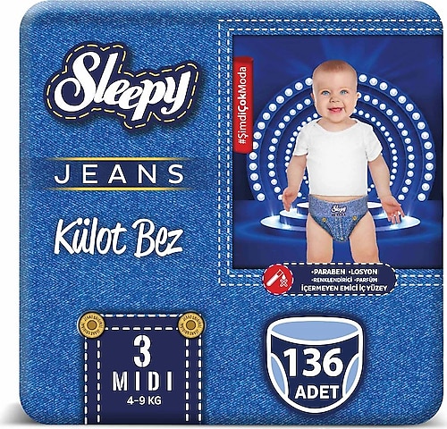 Sleepy Jeans 3 Numara Midi 136'lı Külot Bez