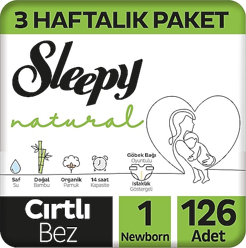 Sleepy Natural 1 Numara Newborn 126'lı Bebek Bezi