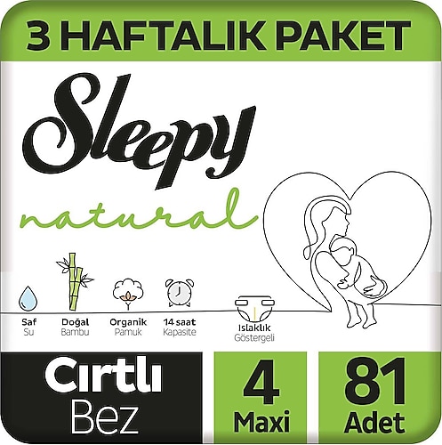 Sleepy Natural 4 Numara Maxi 81'li Bebek Bezi