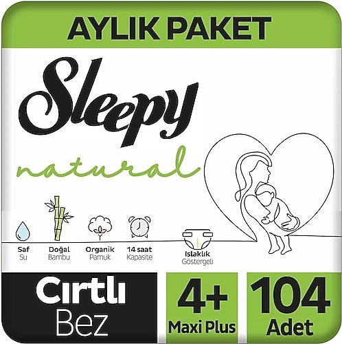 Sleepy Natural 4+ Numara Maxi Plus 104'lü Jumbo Paket
