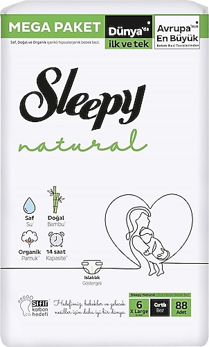 Sleepy Natural 6 Numara XLarge 88'li Bebek Bezi