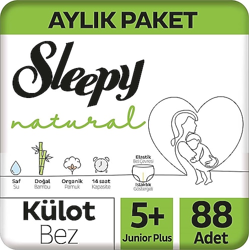 Sleepy Natural 5+ Numara Junior Plus 88'li Külot Bez