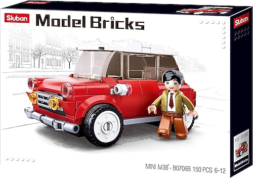 Sluban Model Bricks Kırmızı Retro Araba 150 Parça