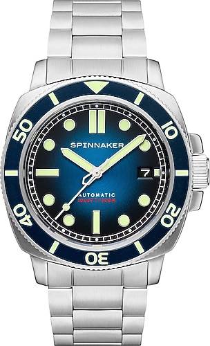 SPINNAKERハル ダイバー自動巻 サファイアガラス SP-5088 Spinnaker Hull Diver SP-5088-22 Çelik Kordon Mavi Erkek Kol Saati