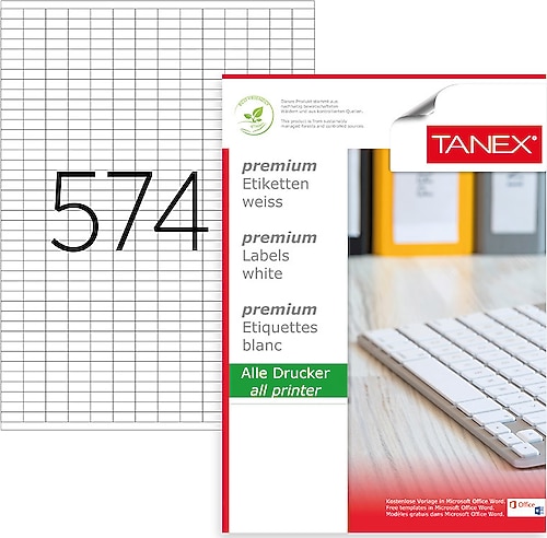 Tanex TW-4574 15 x 7 mm 100'lü Lazer Etiket Fiyatları, Özellikleri
