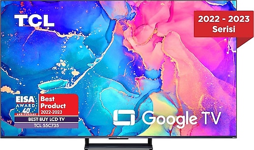 TCL 65C735 4K Ultra HD 65" 165 Ekran Uydu Alıcılı Google Smart QLED TV