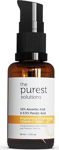 The Purest Solutions %10 Ascorbic Acid & Ferulic Acid %0.5 Aydınlatıcı Renk Tonu Eşitleyici Vita-C Serum 30 ml