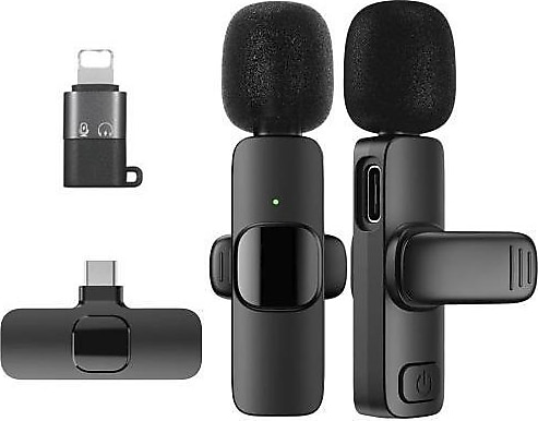 Torima K9 2 Kişilik Type-C - Lightning Kablosuz Yaka Mikrofonu