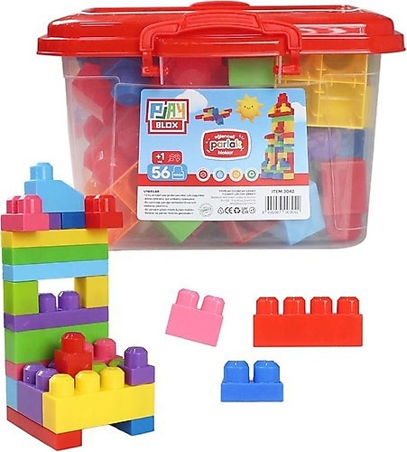 Play Blox 3042 Parlak Renkler 56 Parça Kovalı Mega Blok Seti