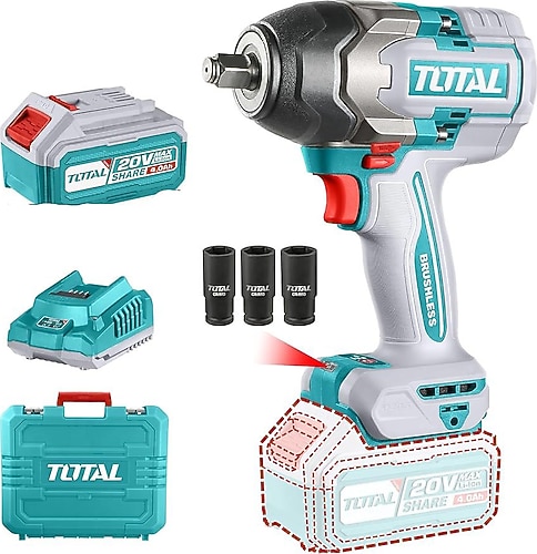 Total Tools TIWLI2085 Çift Akülü 4 Ah Somun Sıkma Makinesi