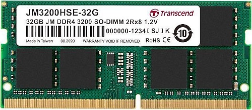 Transcend 32 GB 3200 MHz DDR4 CL22 SODIMM JM3200HSE-32G Ram