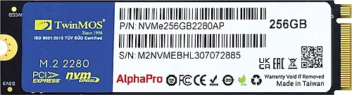 Twinmos AlphaPro NVME256GB2280AP PCI-Express 3.0 256 GB M.2 SSD