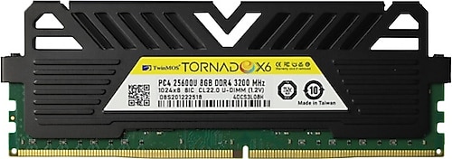 Twinmos TornadoX6 8 GB 3200 MHz DDR4 CL22 TMMDD48GB3200DKBX6 Ram