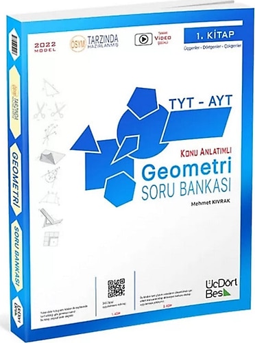 ÜçDörtBeş Yayınları TYT - AYT Geometri Konu Anlatımlı Soru Bankası 2022 1. Kitap