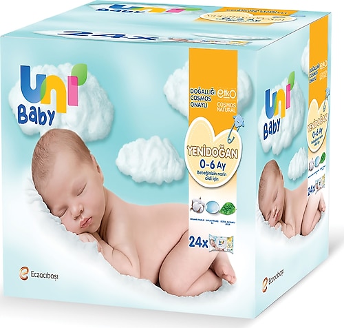 Uni Baby Yenidoğan 40 Yaprak 24'lü Paket Islak Mendil
