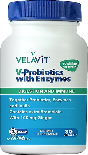 Velavit V-Probiotics With Enzymes 30 Kapsül