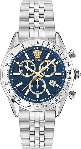 Versace Chrono Master VRSCVE8R00324 Gümüş-Mavi Erkek Kol Saati