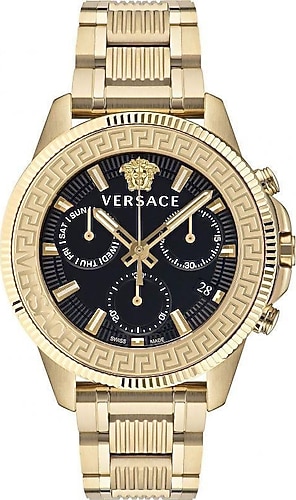 Versace Greca Action Chrono VRSCVE3J00622 Altın-Siyah Erkek Kol Saati