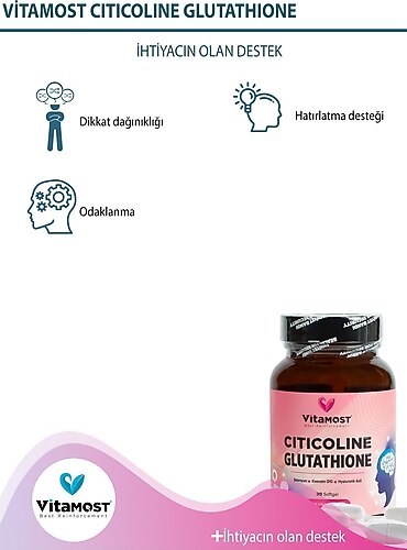 Vitamost Citicoline Glutathione 30 Kapsül Fiyatları, Özellikleri ve Yorumları