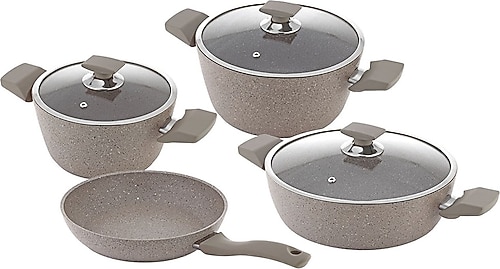 Vivaldi Eco Granit 7 Parça Tencere Seti Gri Kuplu E153 Fiyatları