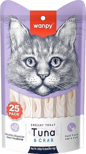 Wanpy Ton Balıklı ve Yengeçli 25x14 gr Sıvı Kedi Ödül Maması Fiyatları