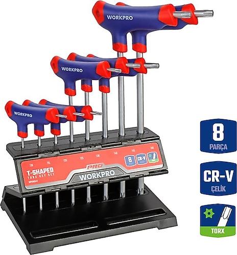 Workpro WP200543 8 Parça CR-V T Tipi Alyan Anahtar Fiyatları
