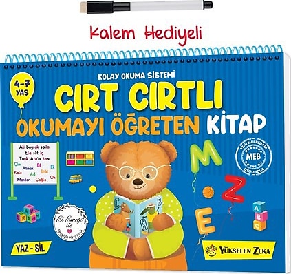 Cırt Cırtlı Okumayı Öğreten Kitap Yaz-Sil 4-7 Yaş - Kolekitf