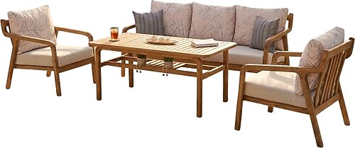 Zerka Concept Rubenis 3+1+1+Masa Iroko Bahçe & Balkon Takımı