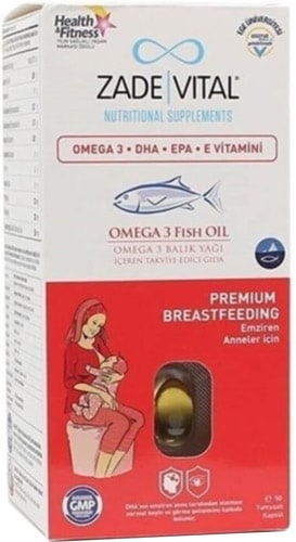 Zade Vital Omega 3 Emziren Anneler İçin 50 Kapsül Balık Yağı